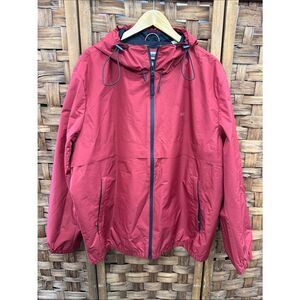 Levi's Men's Deep Red Hooded Windbreaker Jacket